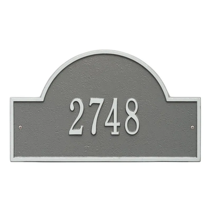 Whitehall 1002 Arch Marker Estate Lawn Address Plaque in Pewter and Silver
