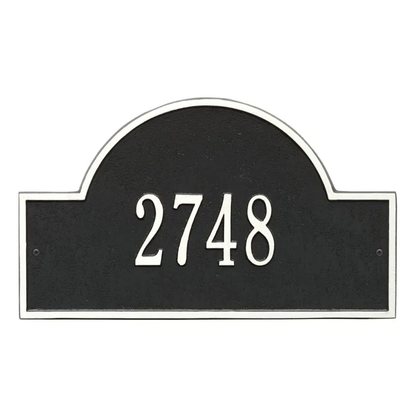 Whitehall 1003 Arch Marker Estate Lawn Address Plaque in Black and White