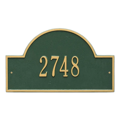 Whitehall 1003 Arch Marker Estate Lawn Address Plaque in Green and Gold