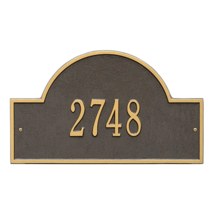 Whitehall 1003 Arch Marker Estate Lawn Address Plaque in Bronze and Gold