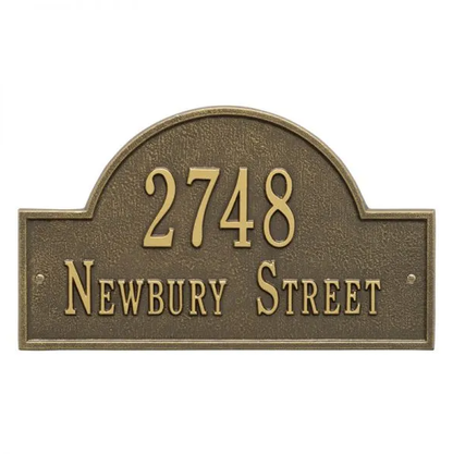 Whitehall 1004 Arch Marker Estate Lawn Address Plaque in Antique Brass