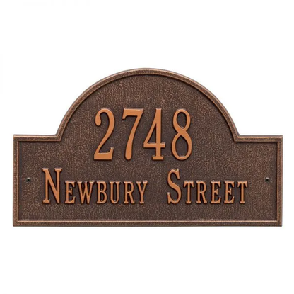 Whitehall 1004 Arch Marker Estate Lawn Address Plaque in Antique Copper