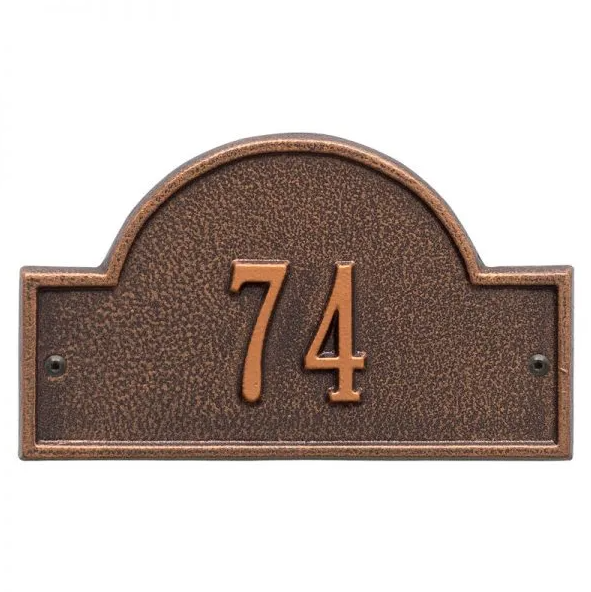 Whitehall 1007 Arch Marker Estate Lawn Address Plaque in Antique Copper