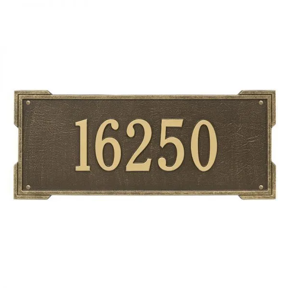 Whitehall 1019 Arch Marker Estate Lawn Address Plaque in Antique Brass