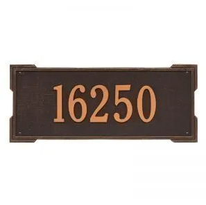Whitehall 1019 Arch Marker Estate Lawn Address Plaque in Oil Rubbed Bronze