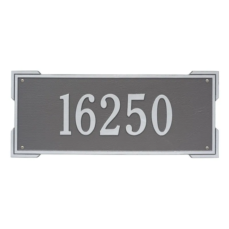 Whitehall 1019 Arch Marker Estate Lawn Address Plaque in Pewter and Silver