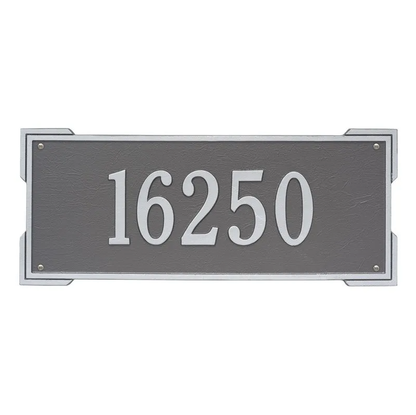 Whitehall 1019 Arch Marker Estate Lawn Address Plaque in Pewter and Silver