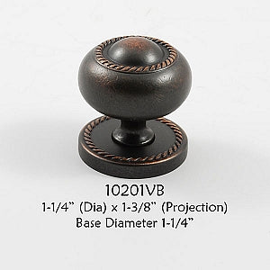 Cabinet Knob -  Shown in Venetian Bronze