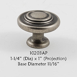 Cabinet Knob -  Shown in Antique Pewter