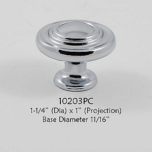 Cabinet Knob -  Shown in Polished Chrome