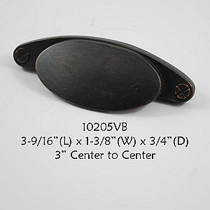 Cabinet Cup Pull -  Shown in Venetian Bronze