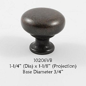 Cabinet Knob -  Shown in Venetian Bronze
