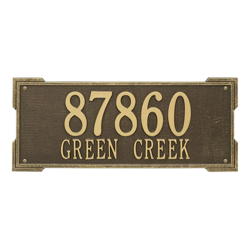 Whitehall 1020 Arch Marker Estate Lawn Address Plaque in Antique Brass