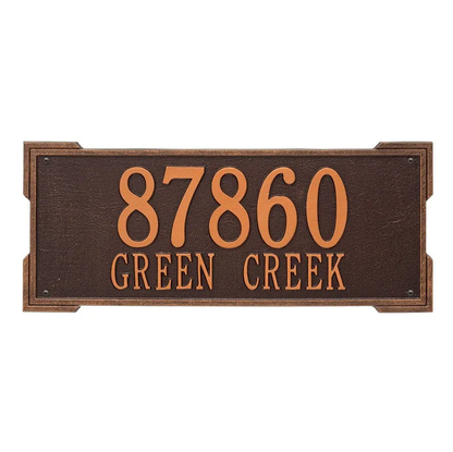 Whitehall 1020 Arch Marker Estate Lawn Address Plaque in Antique Copper