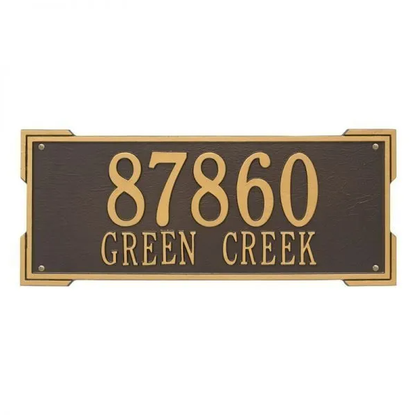 Whitehall 1020 Arch Marker Estate Lawn Address Plaque in Bronze and Gold