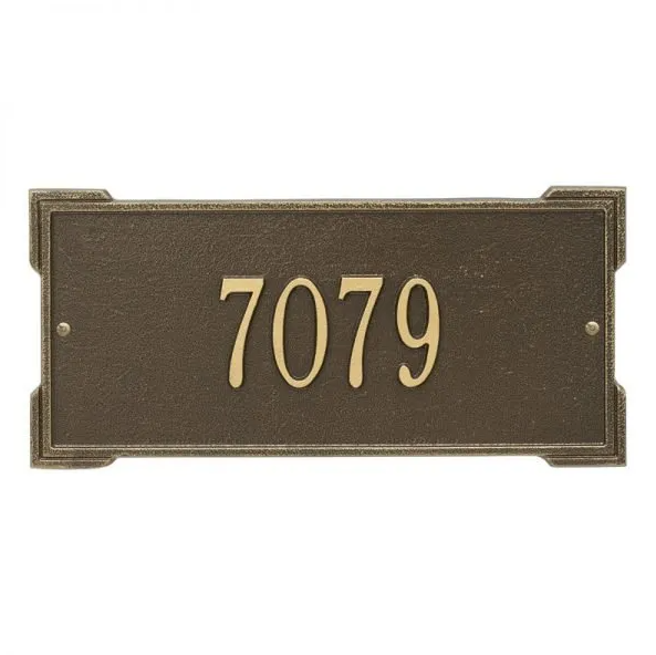 Whitehall 1021 Arch Marker Estate Lawn Address Plaque in Antique Brass
