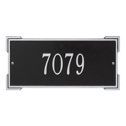Whitehall 1021 Arch Marker Estate Lawn Address Plaque in Black and Silver