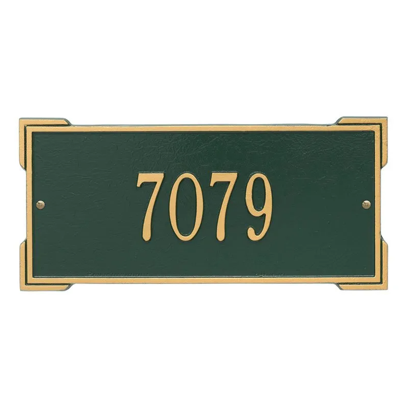 Whitehall 1021 Arch Marker Estate Lawn Address Plaque in Green and Gold