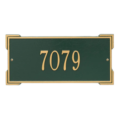 Whitehall 1021 Arch Marker Estate Lawn Address Plaque in Green and Gold