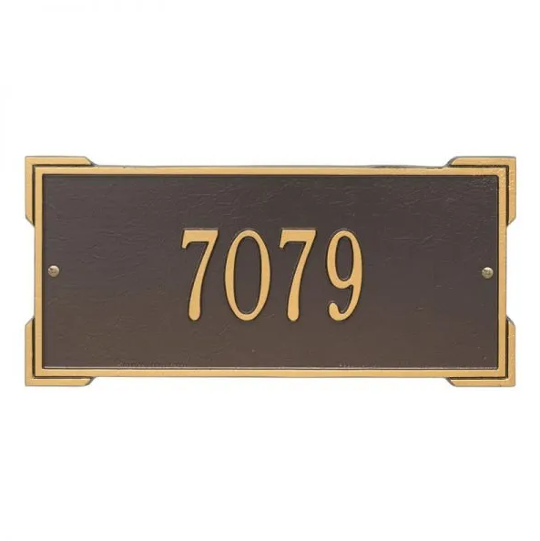 Whitehall 1021 Arch Marker Estate Lawn Address Plaque in Bronze and Gold
