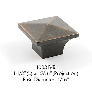 Cabinet Knob -  Shown in Venetian Bronze