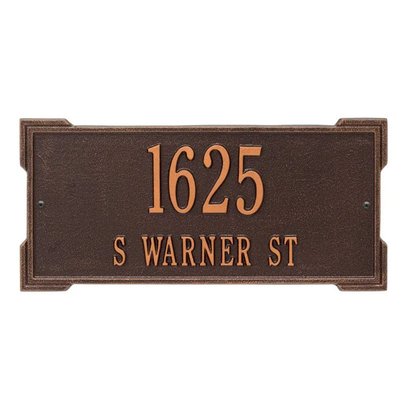 Whitehall 1022 Arch Marker Estate Lawn Address Plaque in Antique Copper