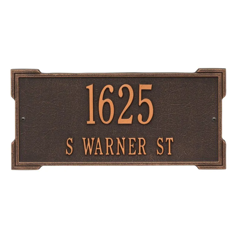 Whitehall 1022 Arch Marker Estate Lawn Address Plaque in Oil Rubbed Bronze