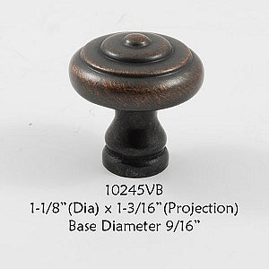 Cabinet Knob -  Shown in Venetian Bronze