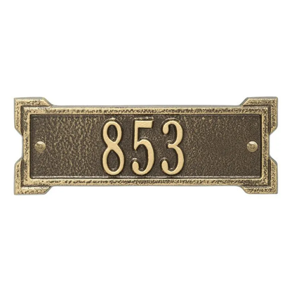 Whitehall 1025 Arch Marker Estate Lawn Address Plaque in Antique Brass