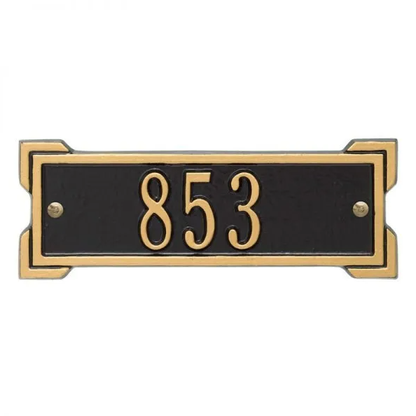 Whitehall 1025 Arch Marker Estate Lawn Address Plaque in Black and Gold