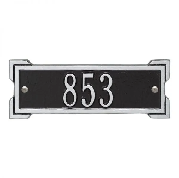 Whitehall 1025 Arch Marker Estate Lawn Address Plaque in Black and Silver
