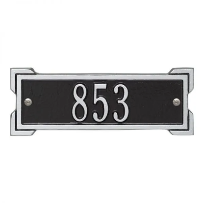 Whitehall 1025 Arch Marker Estate Lawn Address Plaque in Black and Silver