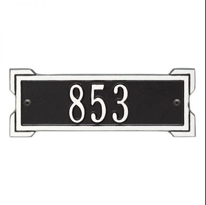Whitehall 1025 Arch Marker Estate Lawn Address Plaque in Black and White