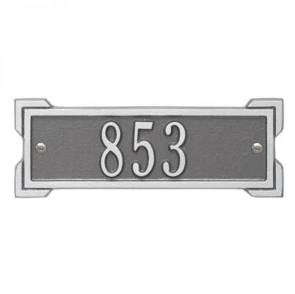 Whitehall 1025 Arch Marker Estate Lawn Address Plaque in Pewter and Silver
