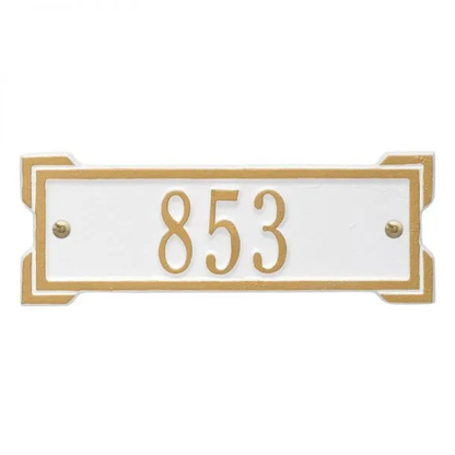 Whitehall 1025 Arch Marker Estate Lawn Address Plaque in White and Gold