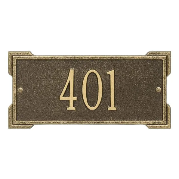 Whitehall 1026 Arch Marker Estate Lawn Address Plaque in Antique Brass