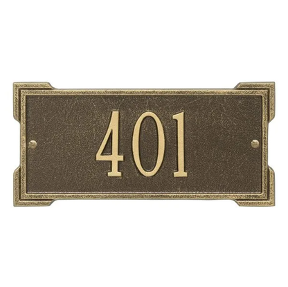  Whitehall 1026 Arch Marker Estate Lawn Address Plaque in Antique Brass