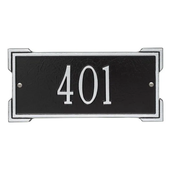 Whitehall 1026 Arch Marker Estate Lawn Address Plaque in Black and Silver