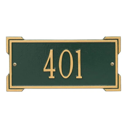  Whitehall 1026 Arch Marker Estate Lawn Address Plaque in Green and Gold