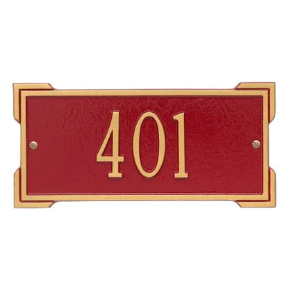  Whitehall 1026 Arch Marker Estate Lawn Address Plaque in Red and Gold