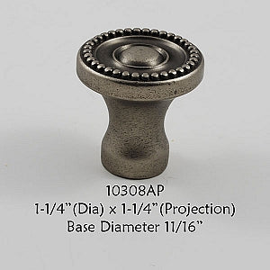 Cabinet Knob -  Shown in Antique Pewter