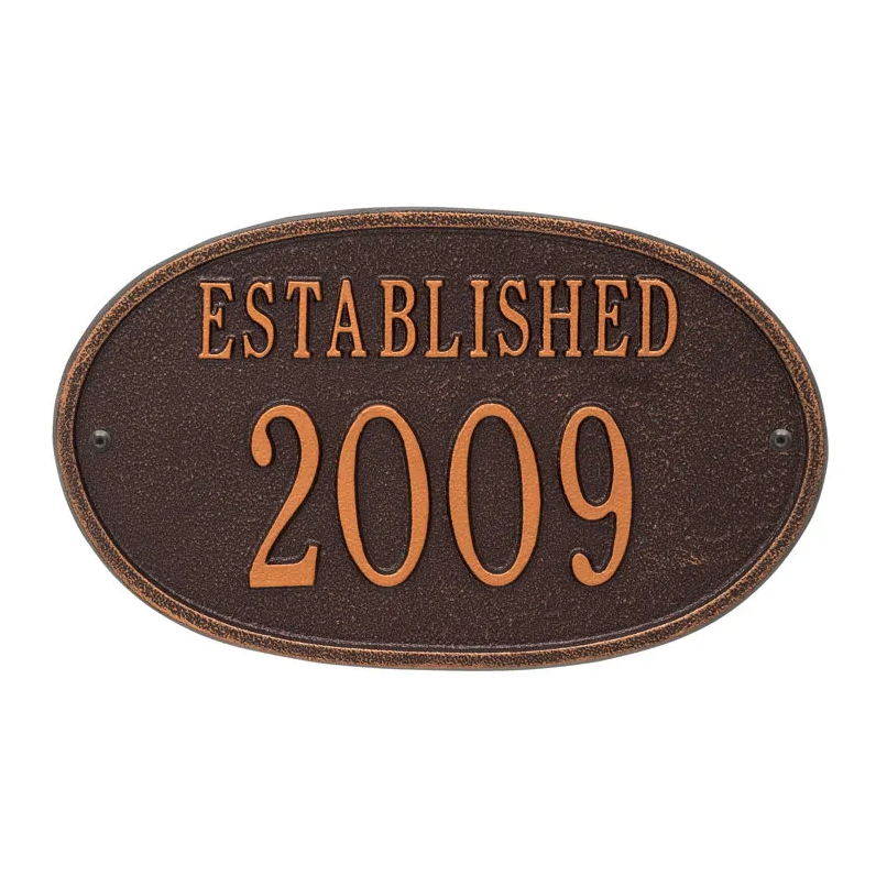 Whitehall Established Date Plaque Standard Wall One Line