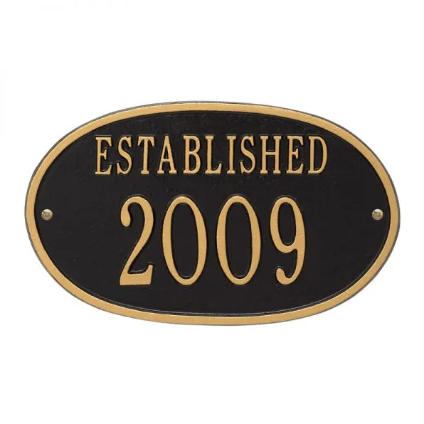 Whitehall Established Date Plaque Standard Wall One Line