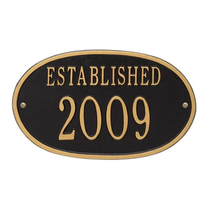 Whitehall Established Date Plaque Standard Wall One Line