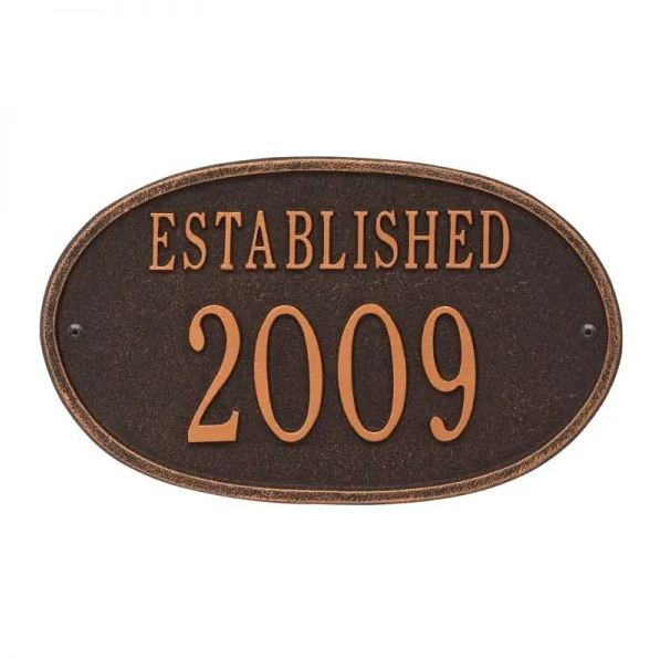 Whitehall Established Date Plaque Standard Wall One Line