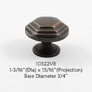 Cabinet Knob -  Shown in Venetian Bronze