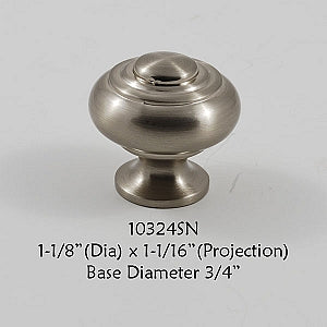 Cabinet Knob -  Shown in Satin Nickel