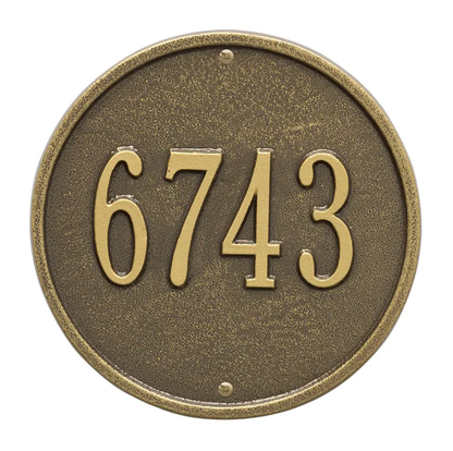 Whitehall 1033 Arch Marker Estate Lawn Address Plaque in Antique Brass