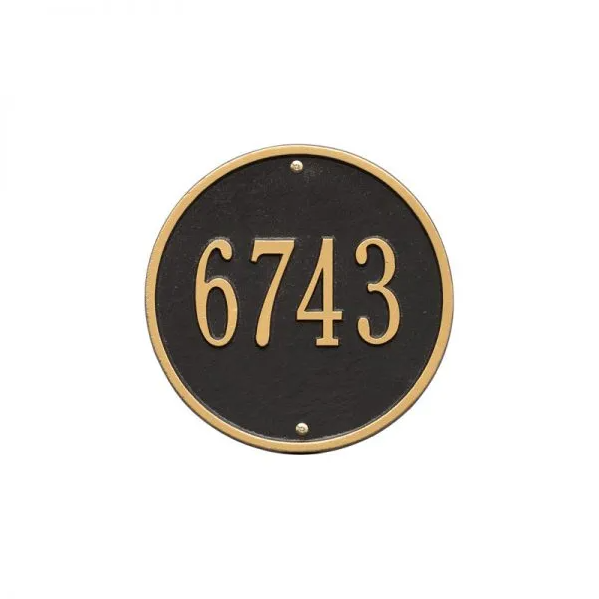 Whitehall 1033 Arch Marker Estate Lawn Address Plaque in Black and Gold
