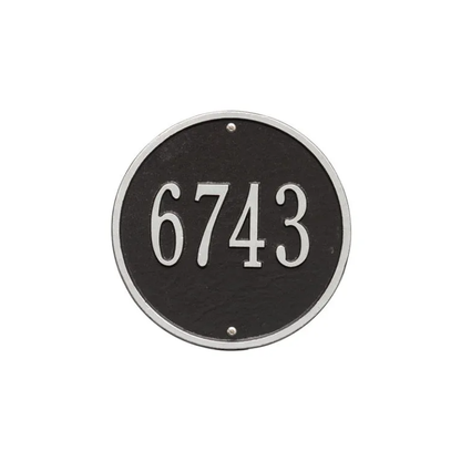 Whitehall 1033 Arch Marker Estate Lawn Address Plaque in Black and Silver